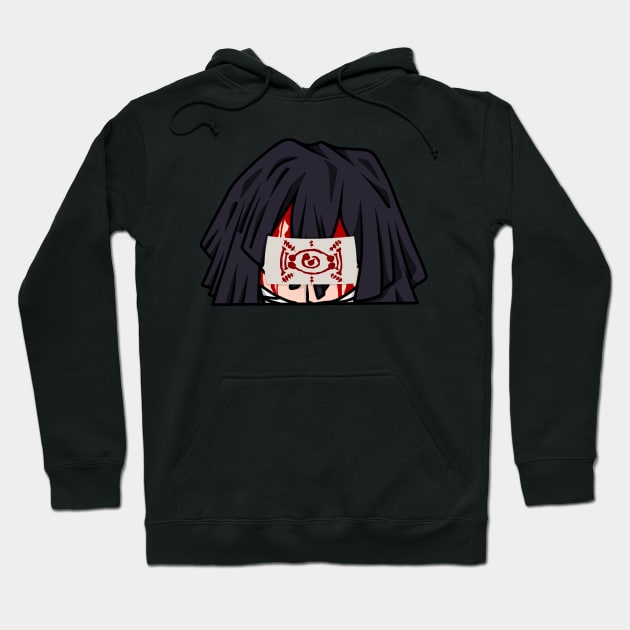 Obanai Iguro Blood Art Talisman Peekers Hoodie by No-No-Square